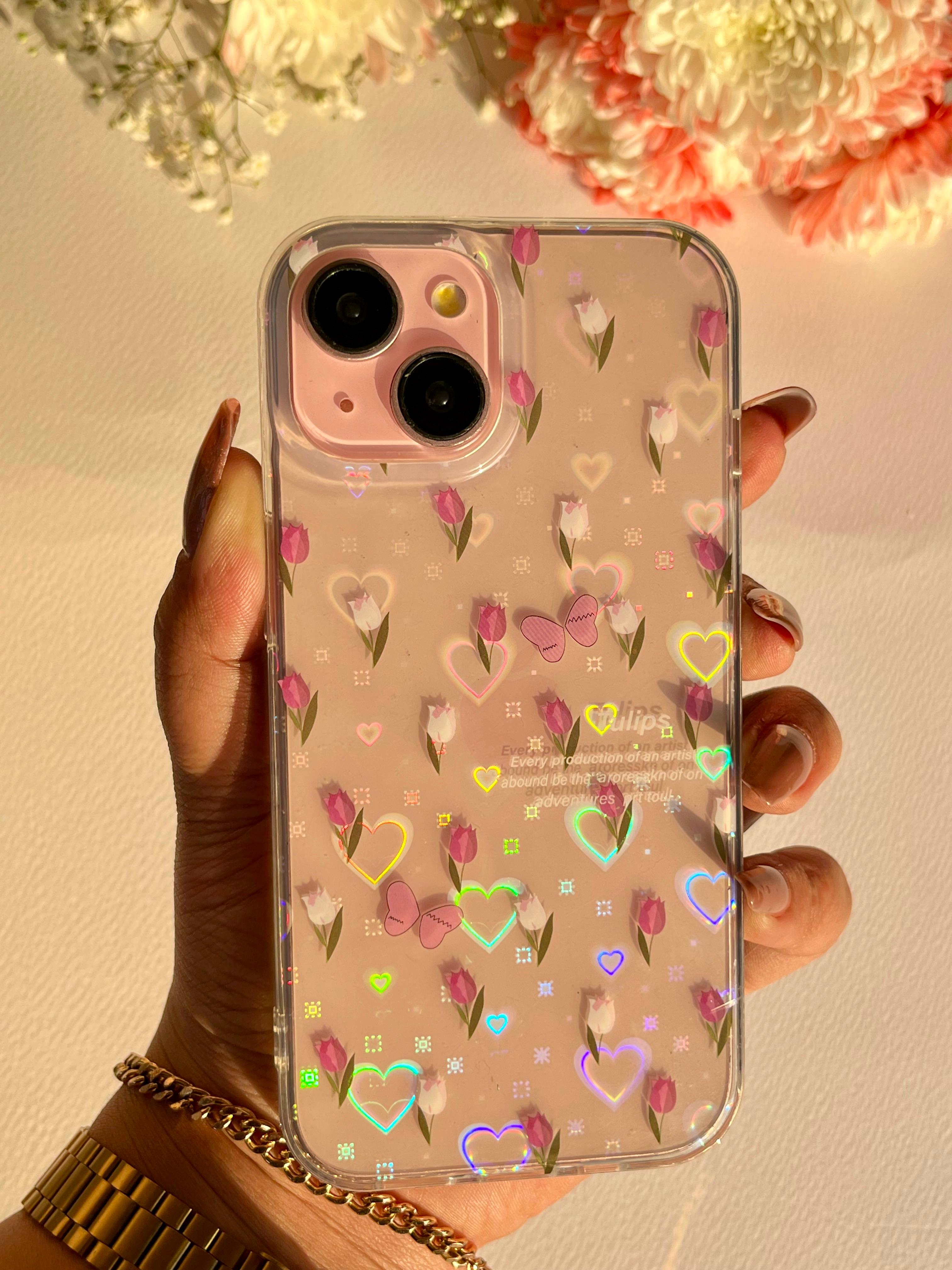 Transparent Hologram Heart Case