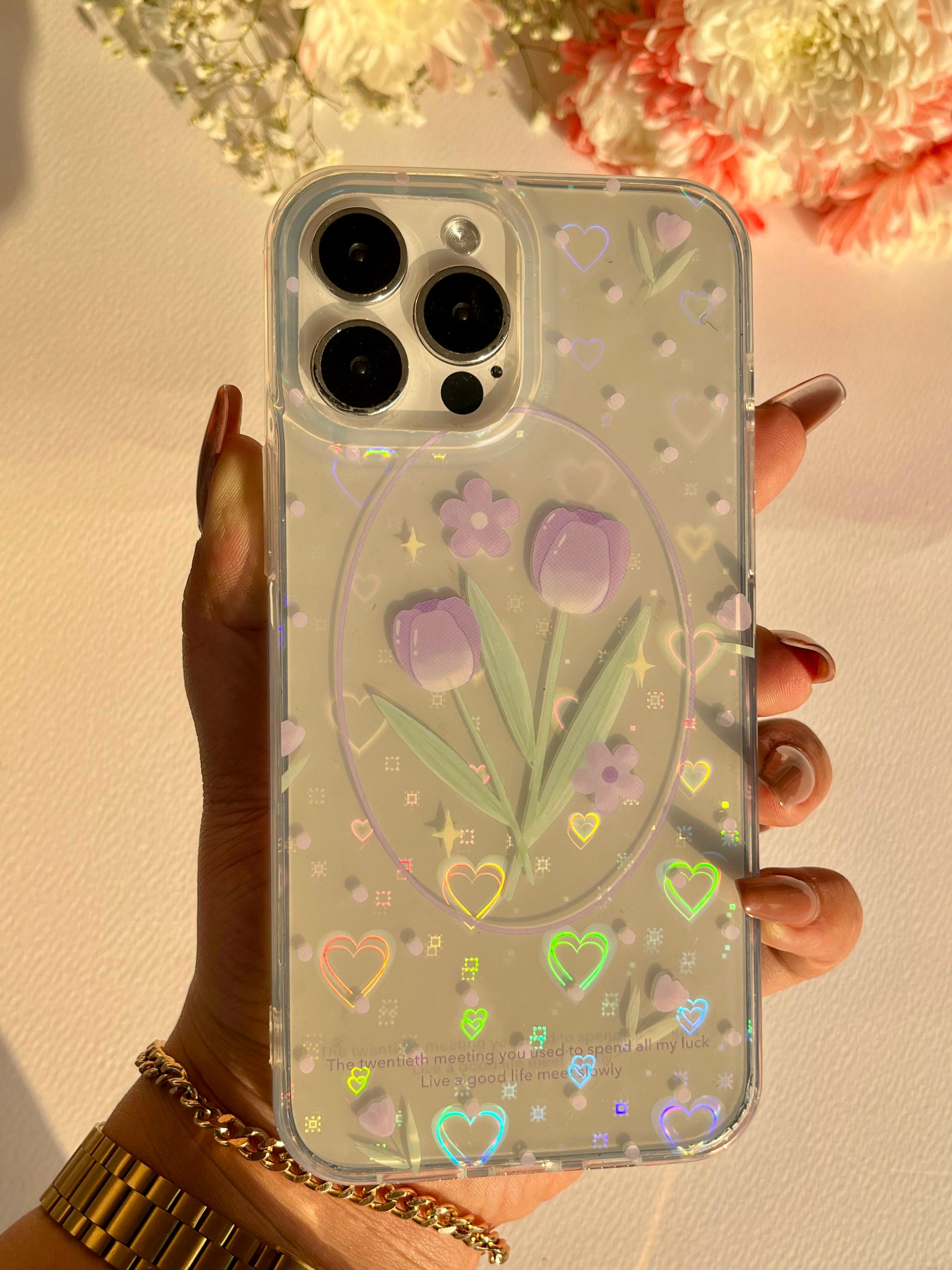 Transparent Hologram Heart Case