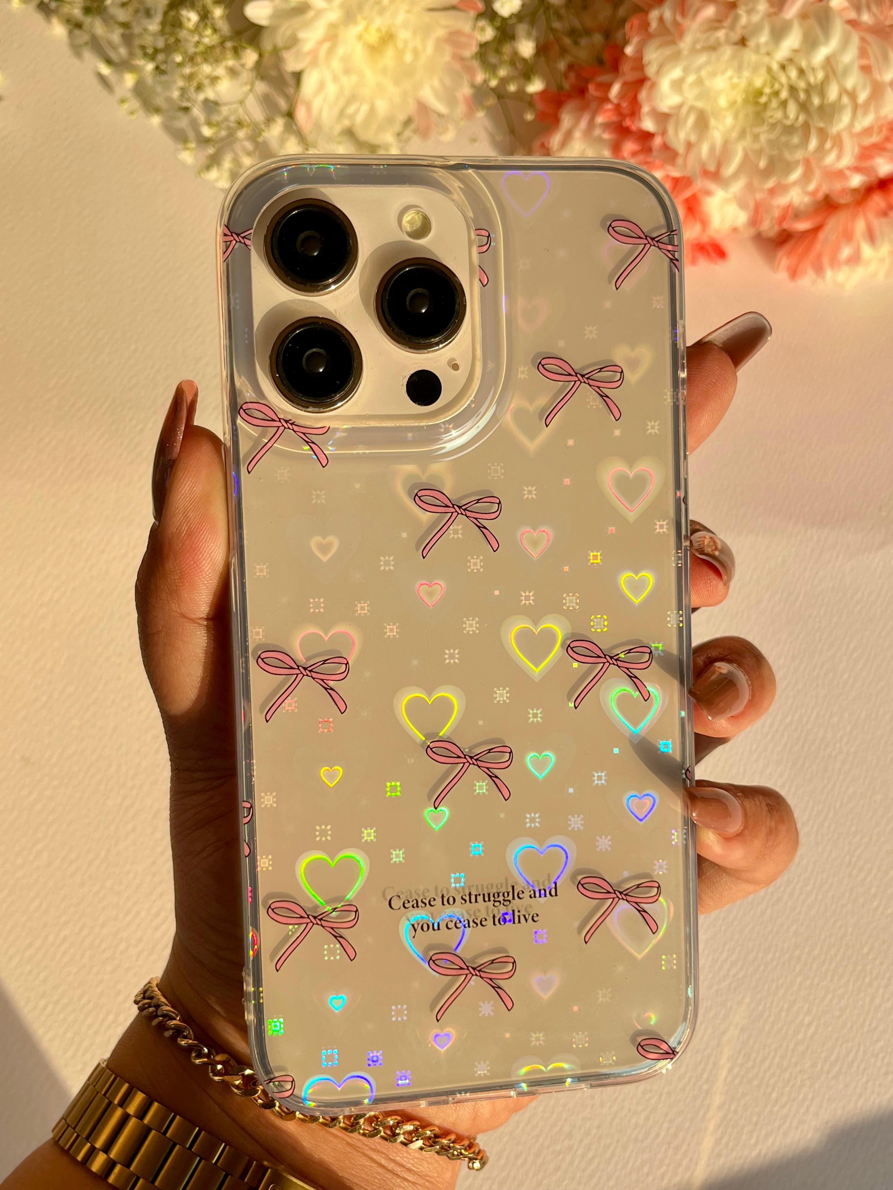 Transparent Hologram Heart Case