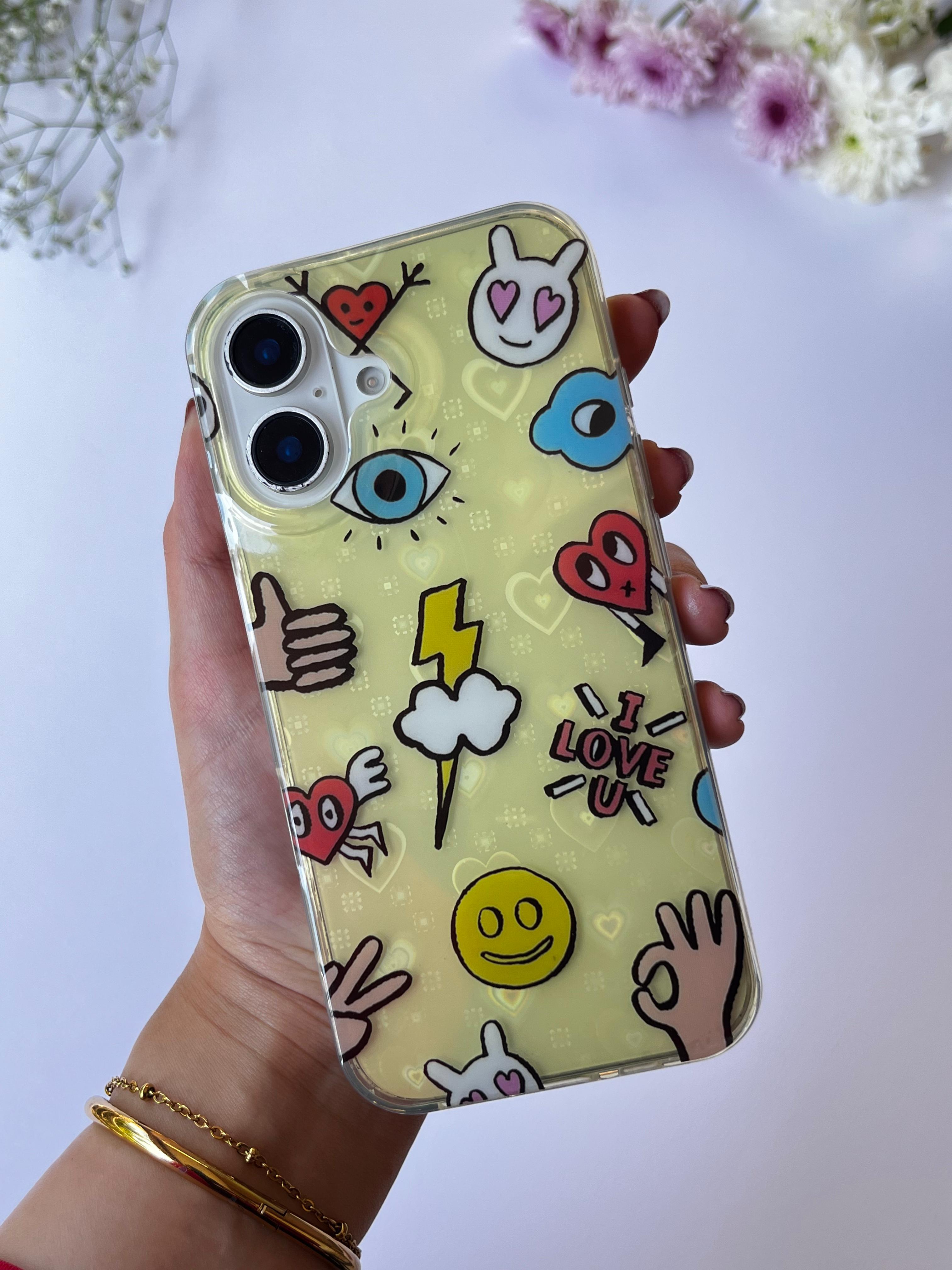 Transparent Hologram Heart Case