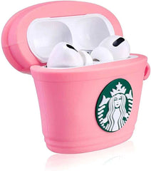 Pink Starbucks AirPods Case With Keychain