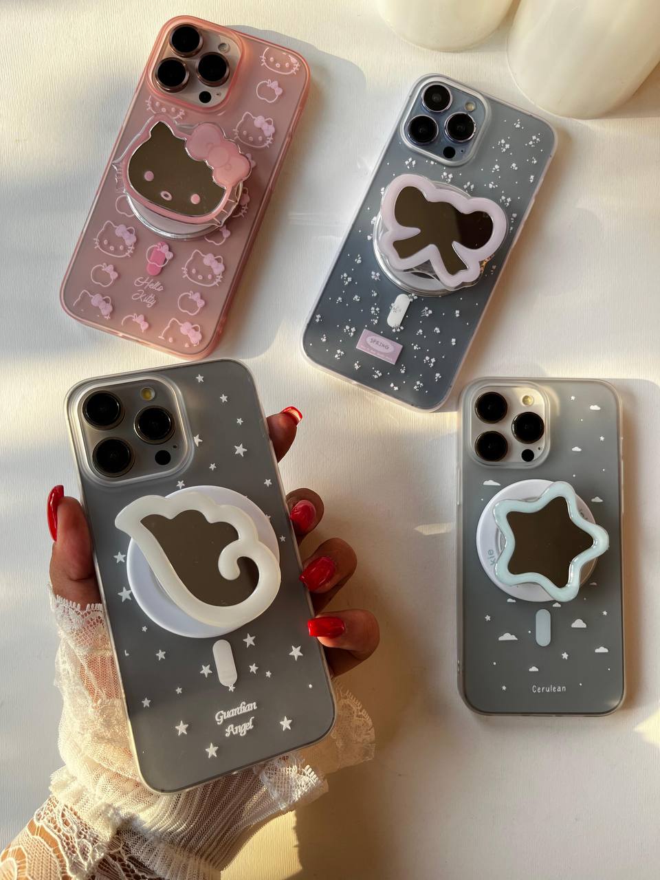 Transparent Matte Case with Popsocket