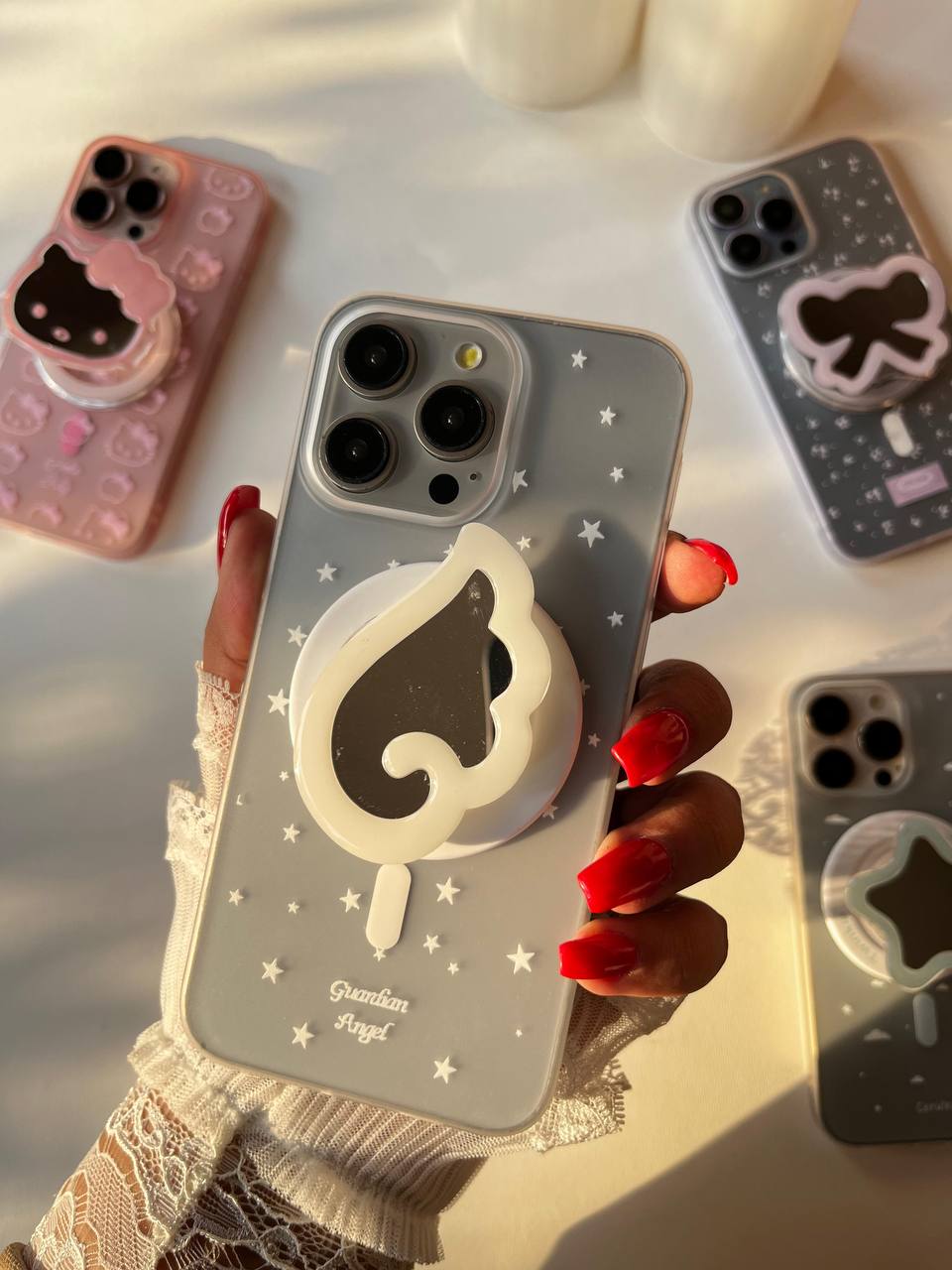 Transparent Matte Case with Popsocket