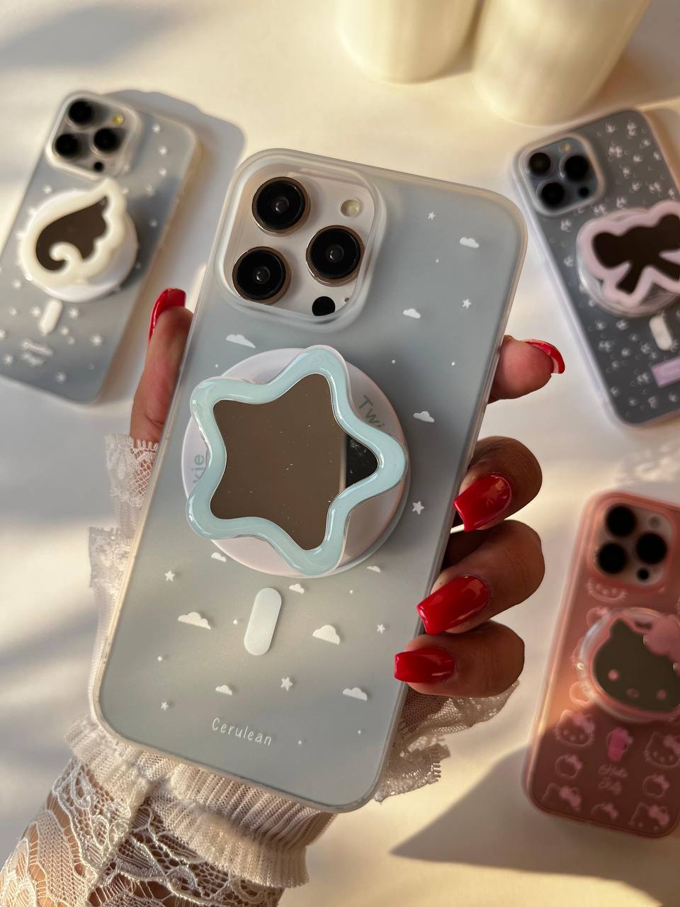 Transparent Matte Case with Popsocket