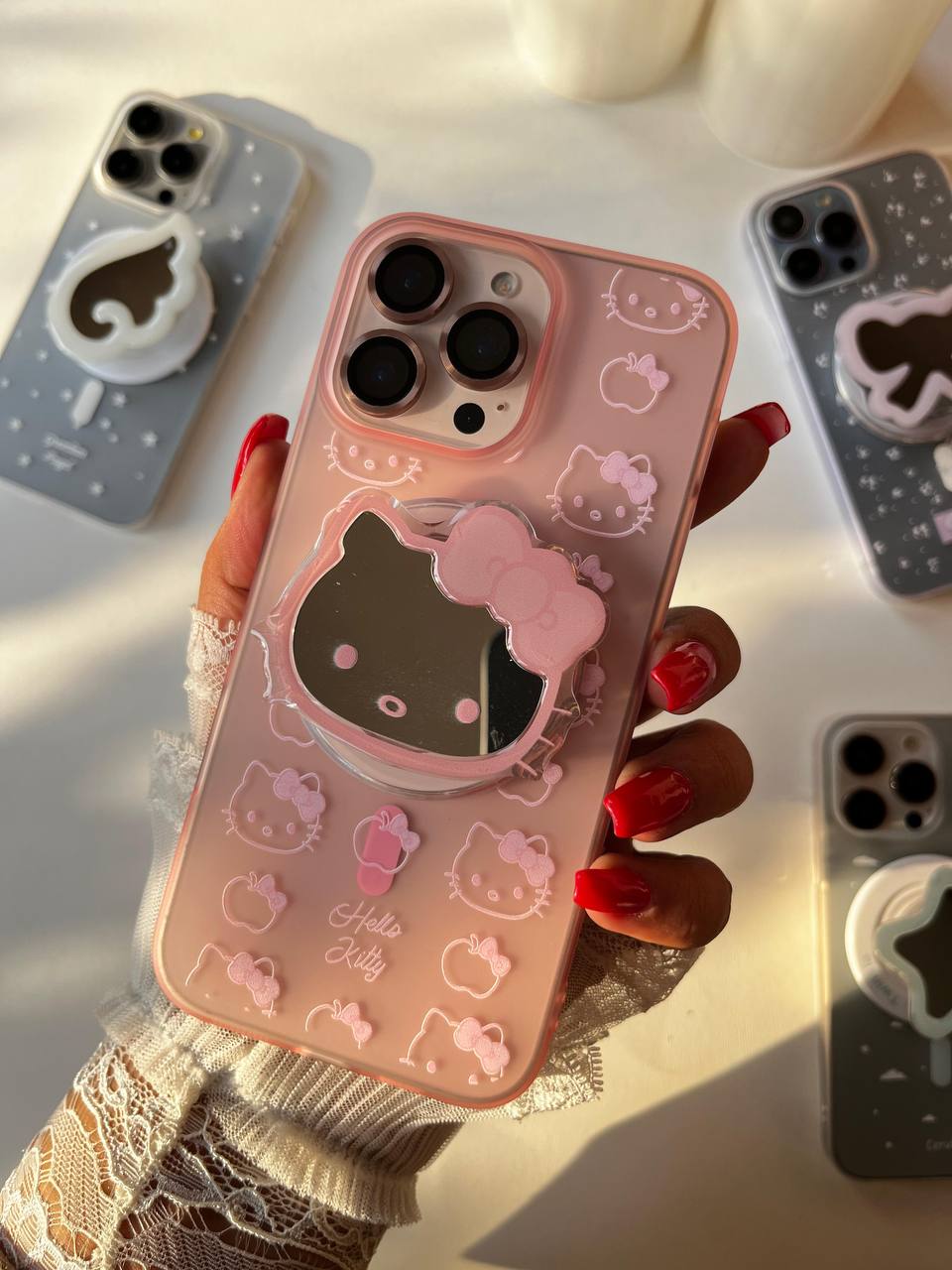 Transparent Matte Case with Popsocket