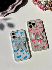 Ribbon Transparent Case with Popsocket