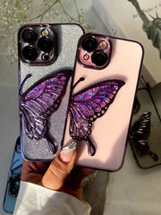 Transparent Butterfly Case With Glitter Sheet