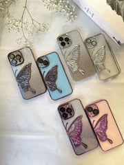 Transparent Butterfly Case With Glitter Sheet