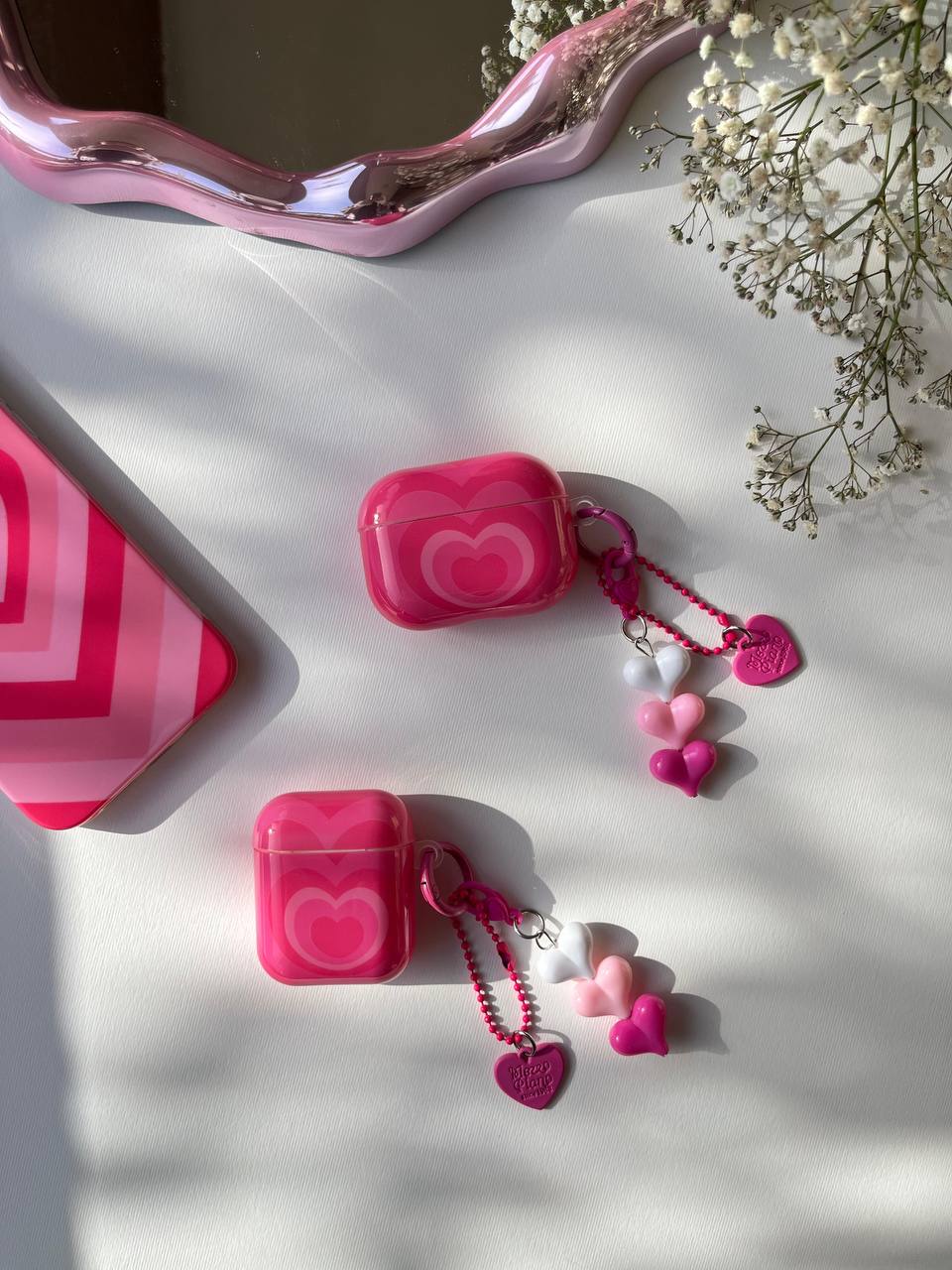 Luxury Marble Airpods Case, Hearts